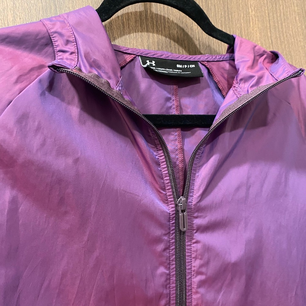 UNDER ARMOUR Storm Woven Windbreaker Size Small Iridescent Purple Full-Zip Run - Picture 4 of 13